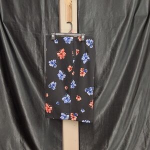 Elegant Floral Skirt with Pink and Gray Accents